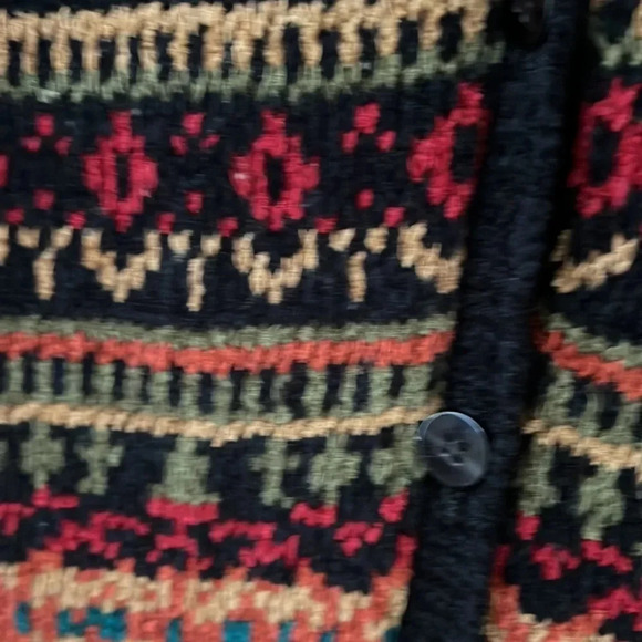 Delia McKain Women’s Vintage Chenille Button Front Vest Cardigan. FairIsle. SzL - Picture 4 of 10